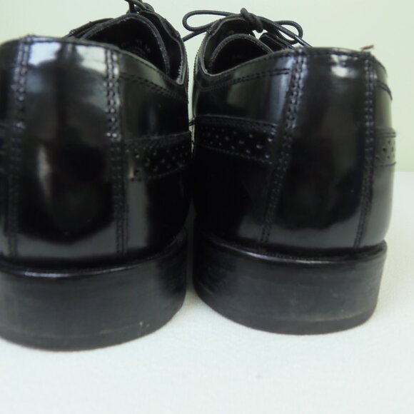 Men's Sz 11 Nunn Bush Black Ashton Wing Tip Oxfords Madmen SUITS MobBoss CEO - Picture 5 of 12